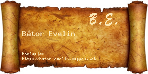 Bátor Evelin névjegykártya